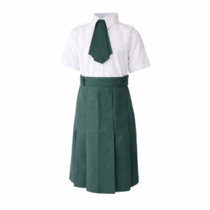 Jumper Escolar Verde Botella con Falda Plisada – Uniforme Escolar Resistente