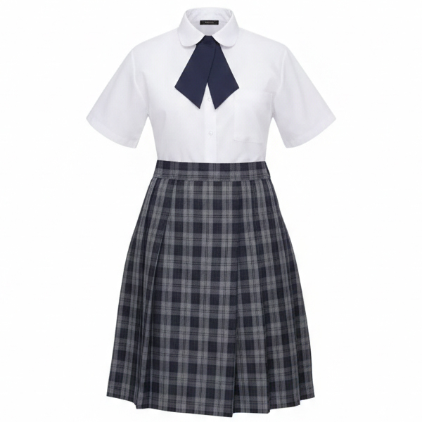 Falda Escolar Plisada a Cuadros Gris &ndash; Uniforme Escolar Cl&aacute;sico y Resistente