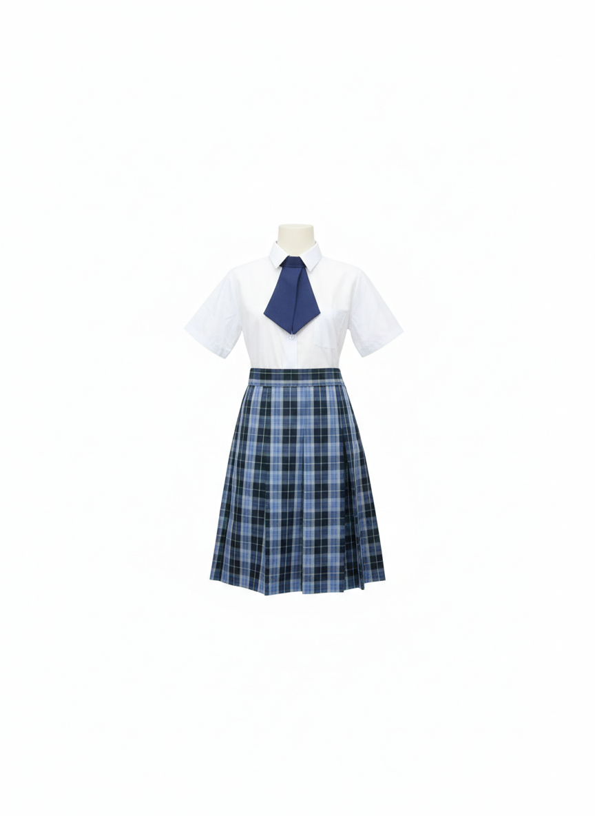 Falda Escolar Plisada a Cuadros Azul &ndash; Uniforme Escolar Cl&aacute;sico y Resistente