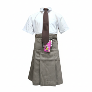 Falda Escolar Plisada Marrón – Uniforme Escolar Clásico y Resistente